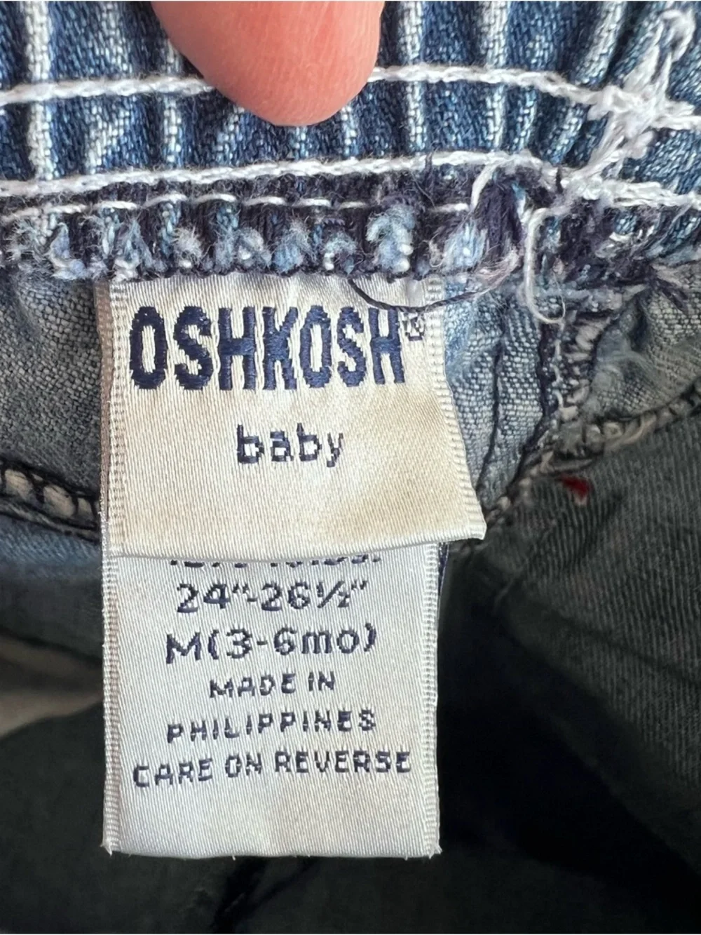Osh Kosh B’Gosh Vintage Retro Baby Blue Denim Embroidered Jeans‎ Size 3-6 Months